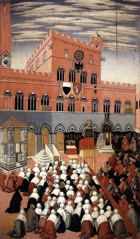 saint bernardino preaching in the campo